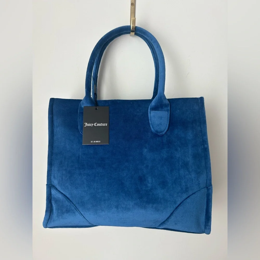 Blue and pink Just Juicy velour tote Bag